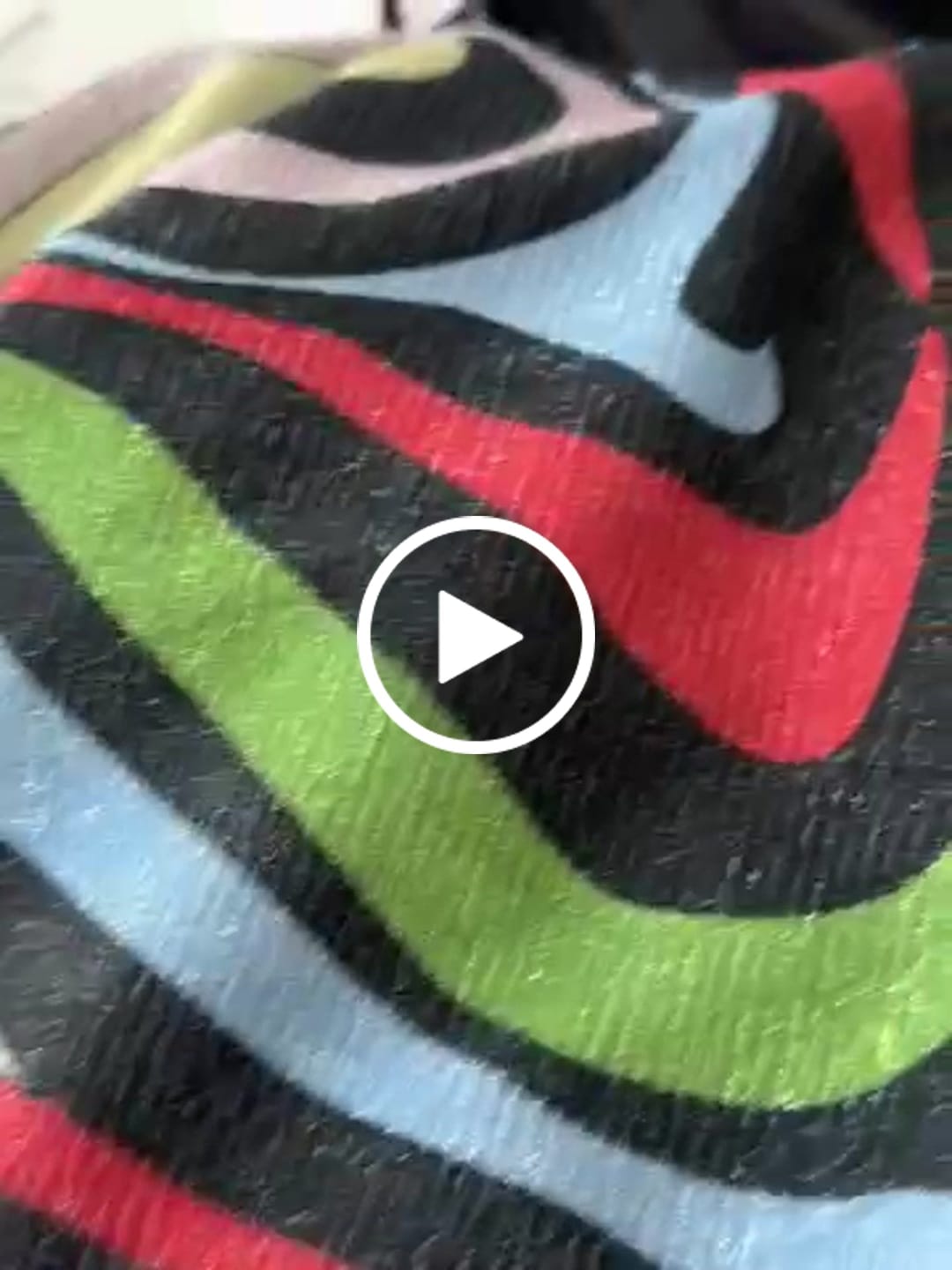 Customer video review of Multicolour Abstract Wave Print Fabric by the Metre