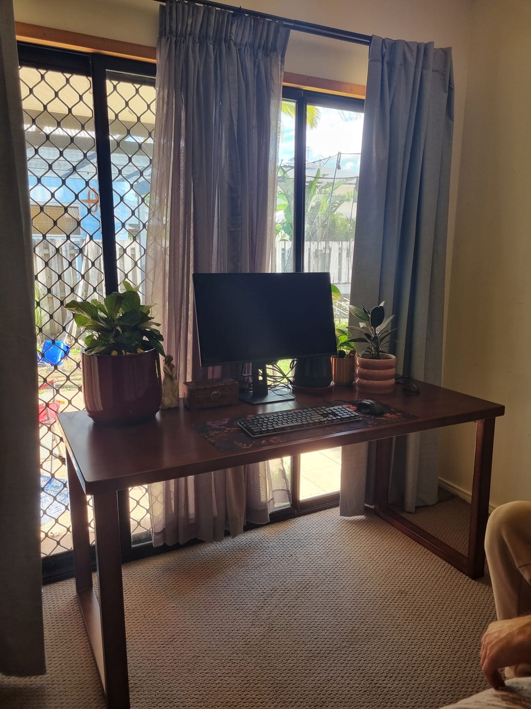 Customer photo review of Binfah Classic Design Solid Timber Slab Study Desk in Multiple Color and Sizes