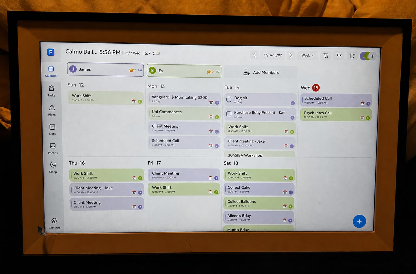 Customer photo review of Calmo Daily - Smart Family Calendar