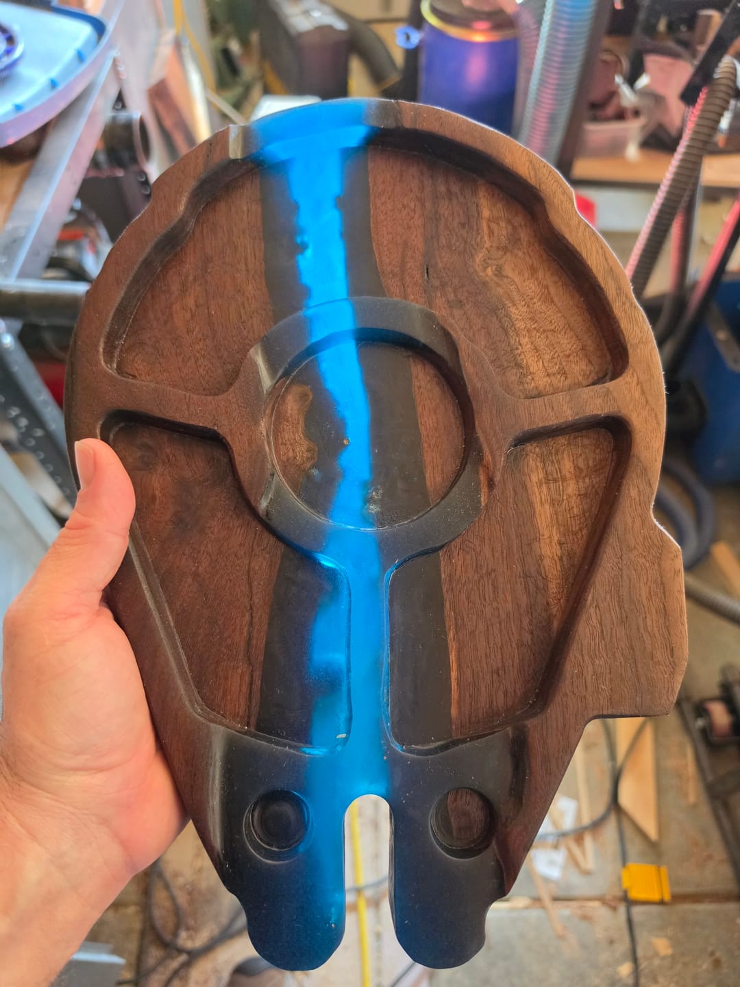 Customer photo review of 14.0x9.8" Falcon Spaceship Tray 22 Acrylic Router Template