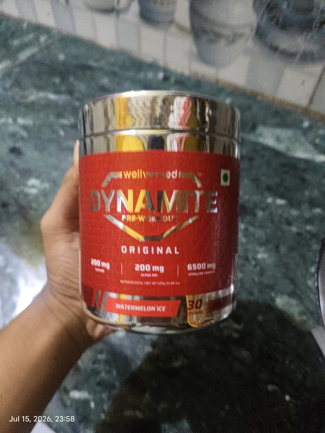 Customer photo review of Dynamite Pre-Workout (420g, 30 Servings) | Watermelon Ice