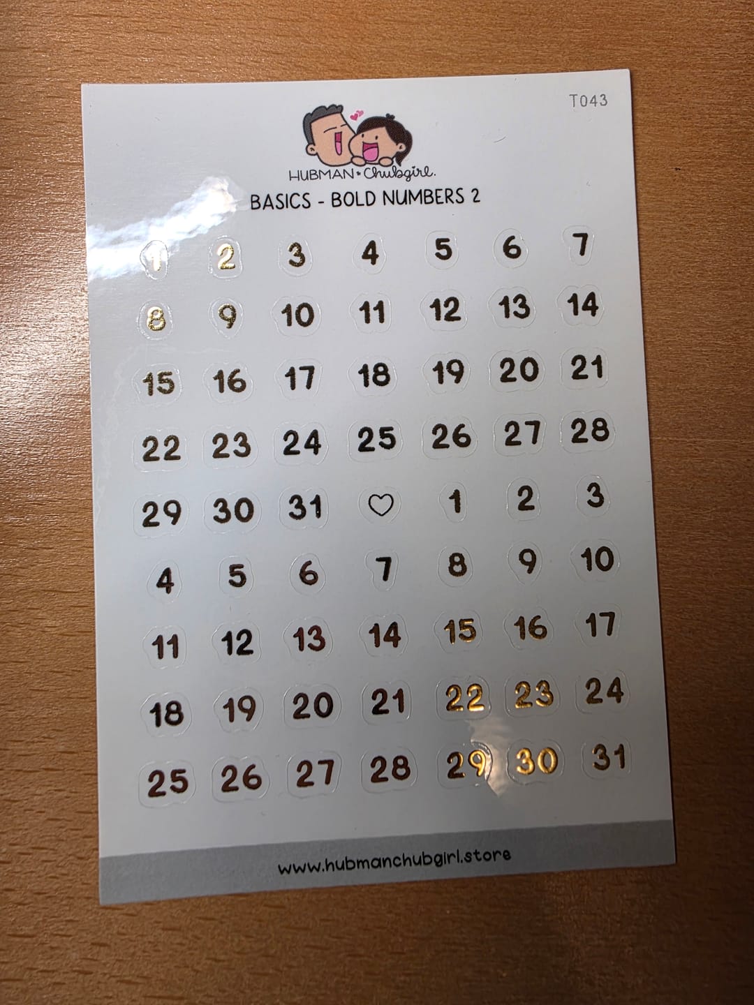 Customer photo review of Basics - Numbers Text Planner Stickers (Bold Font)