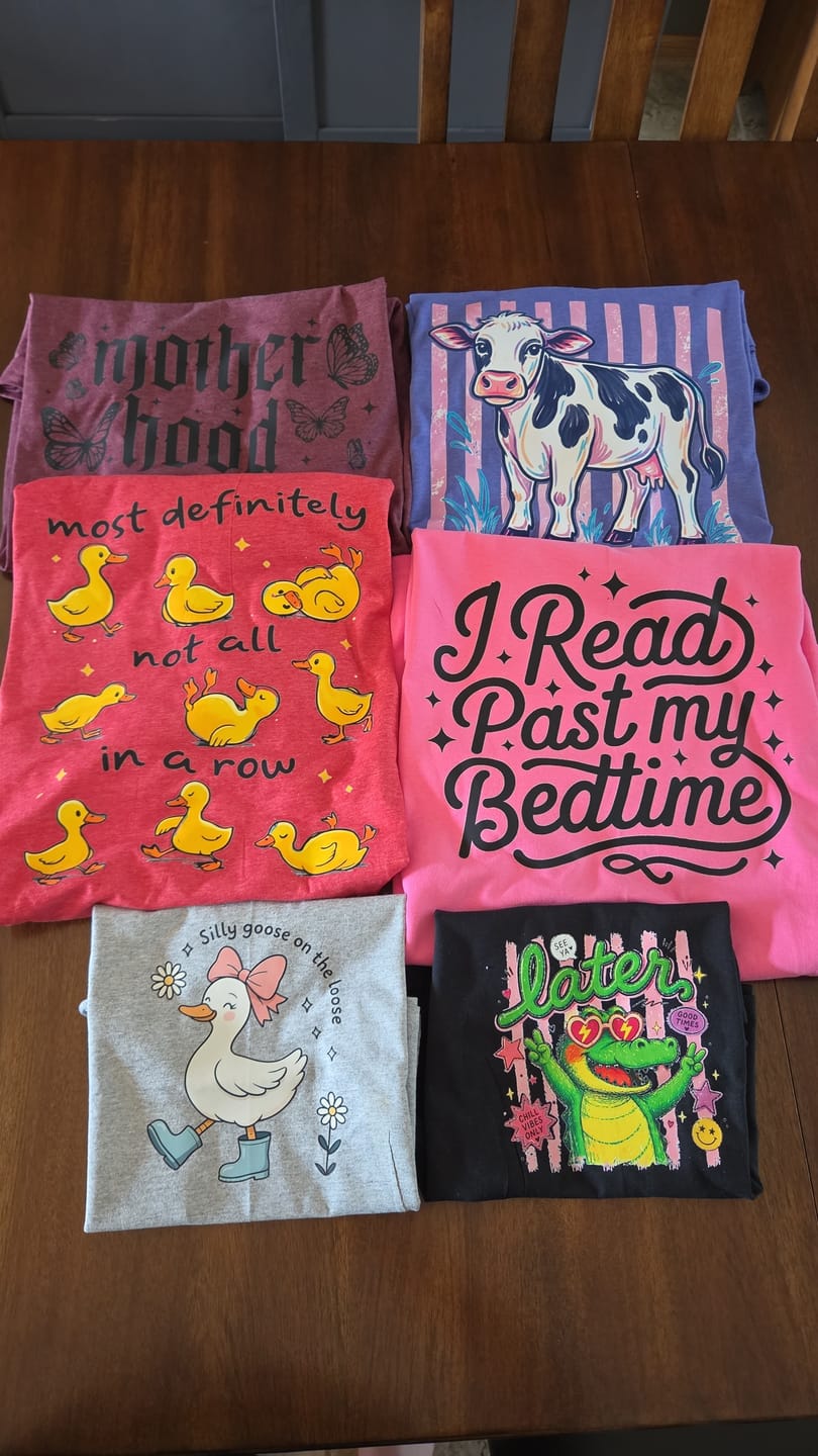 Customer photo review of Custom DTF Gang Sheets - Build Your Own | Printed in Waite Park, MN