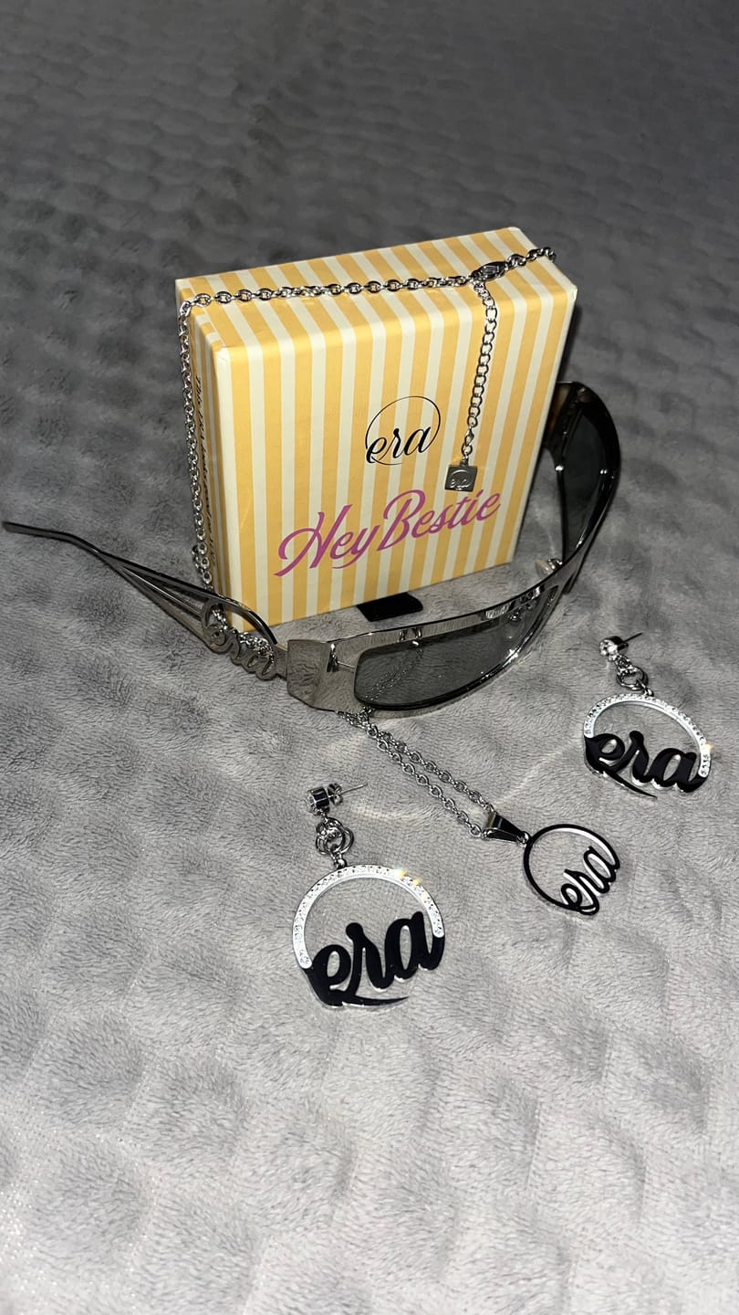 Customer photo review of Silver Muse Drop Hoops