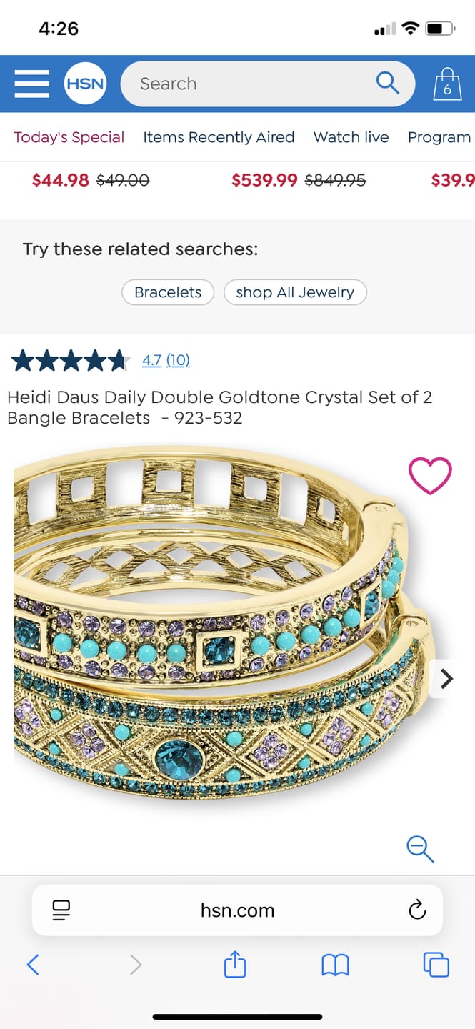 Customer photo review of HEIDI DAUS® "The Daily Double" Crystal Art Deco Bangle Bracelet Set