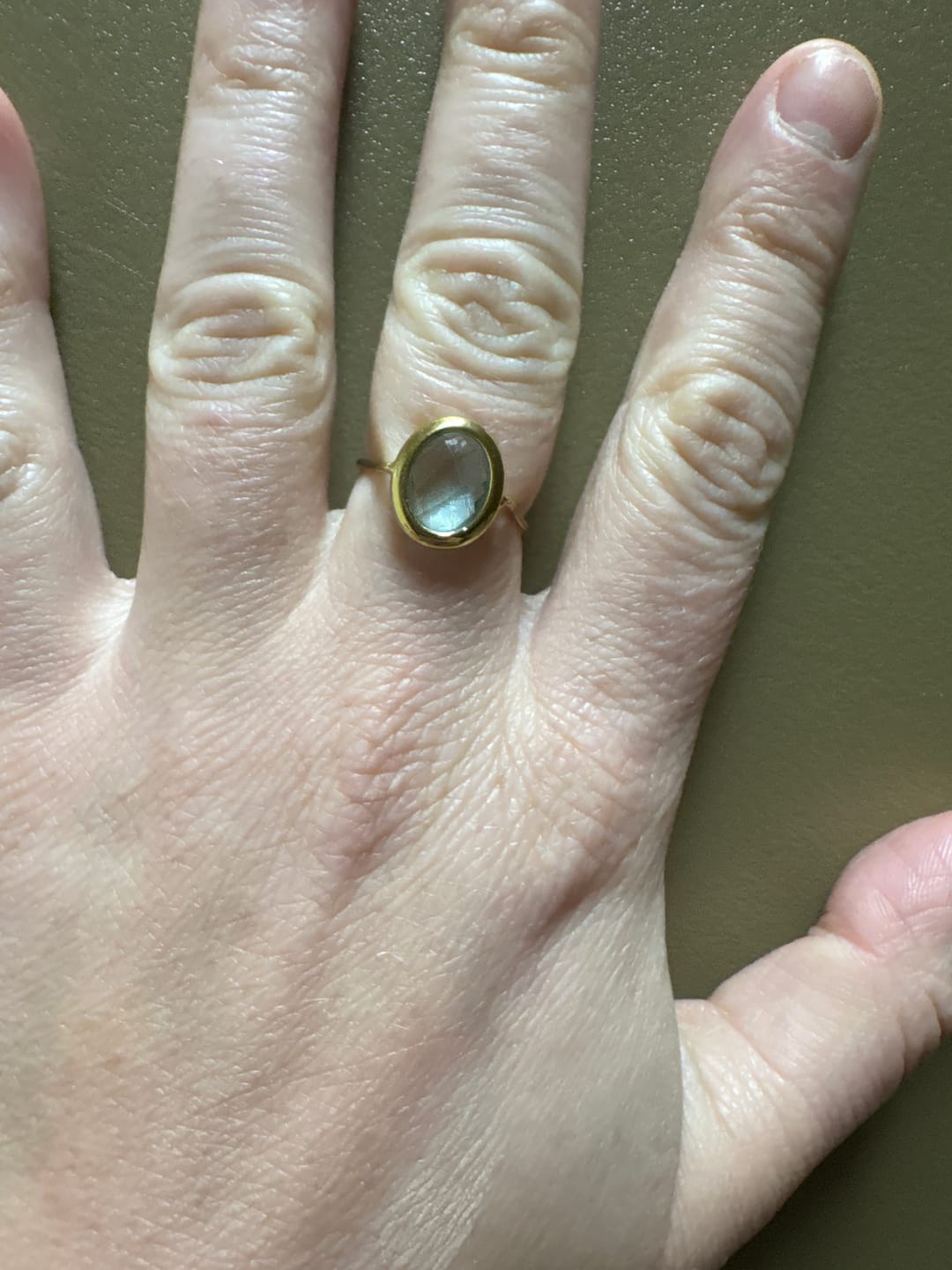 Customer photo review of Aquamarine Crystal Gold Ring