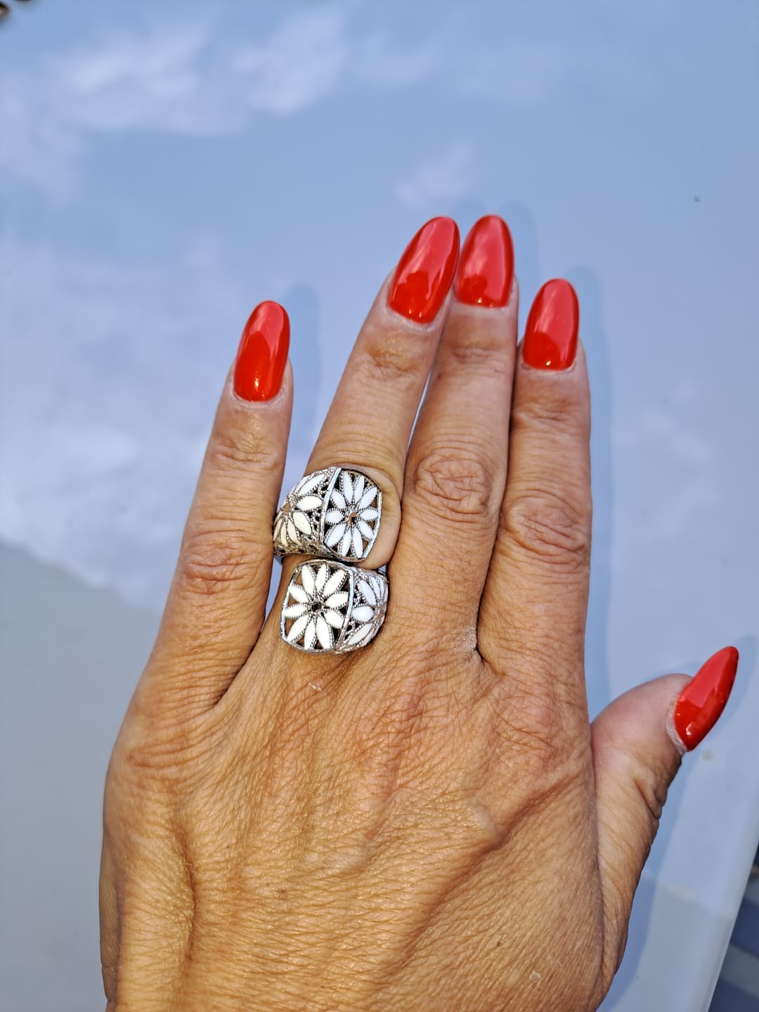 Customer photo review of ANELLO MARGHERITA GRANDE REGOLABILE FILIGRANA ARGENTO 925