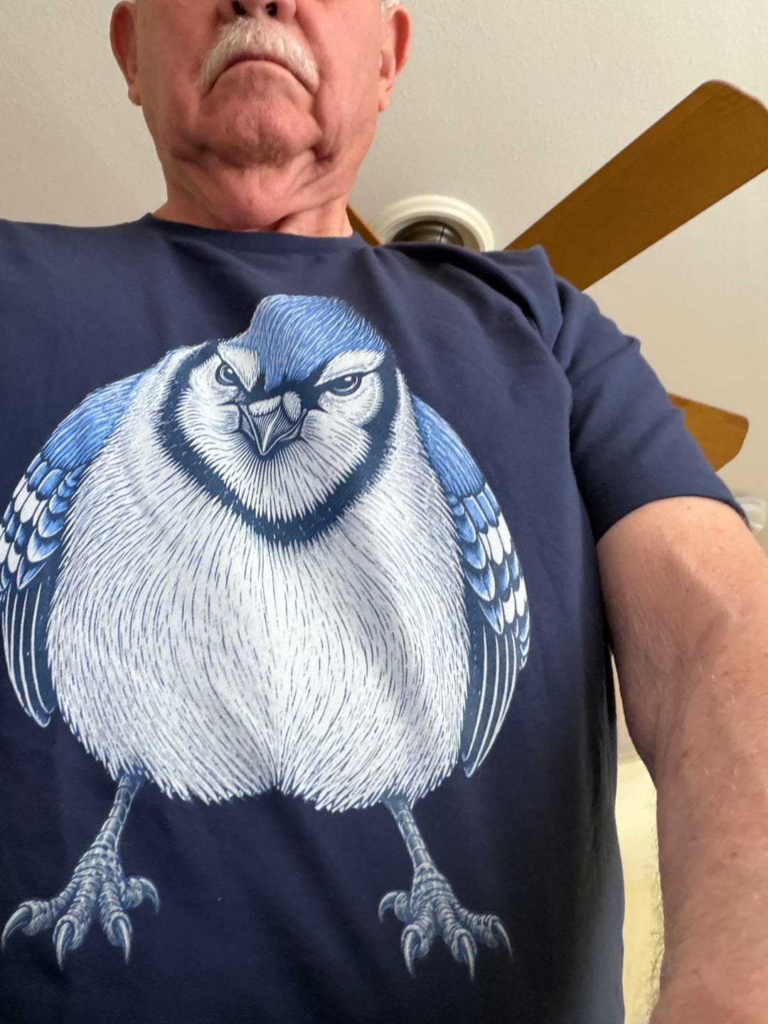 Customer photo review of Indignant Blue Jay Tee