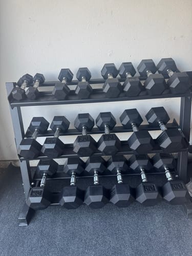 Customer photo review of Body-Solid Rubber Hex Dumbbells (SDRS550)