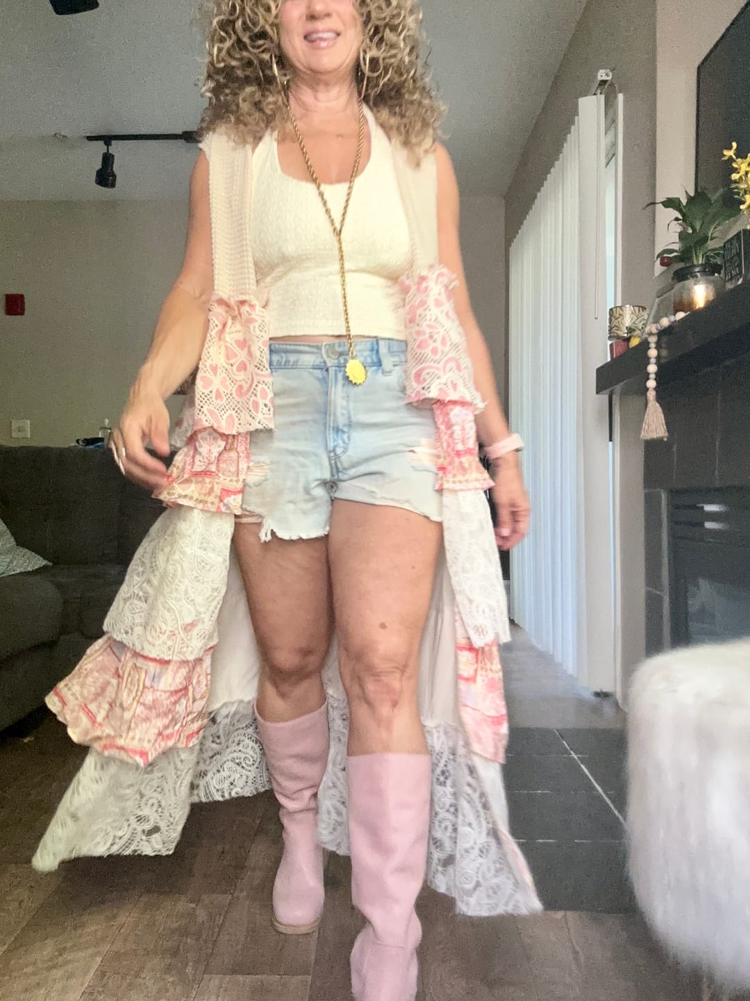 Customer photo review of Judy Blue High Waist Rigid Magic Dad Shorts W/ Cell Phone Pocket