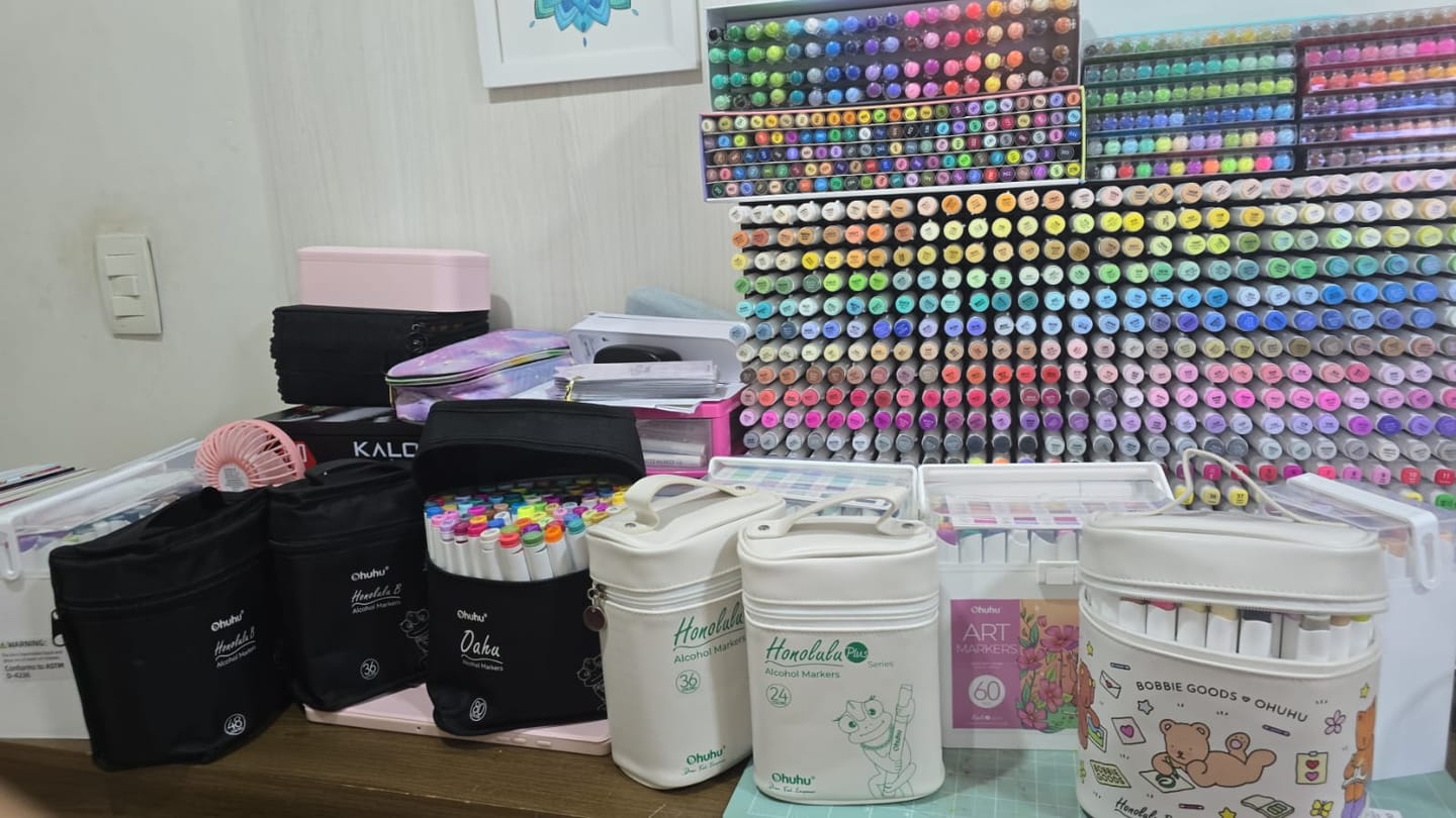 Customer photo review of Ohuhu Honolulu Plus Series Supreme Rubber Brush Tip Markers