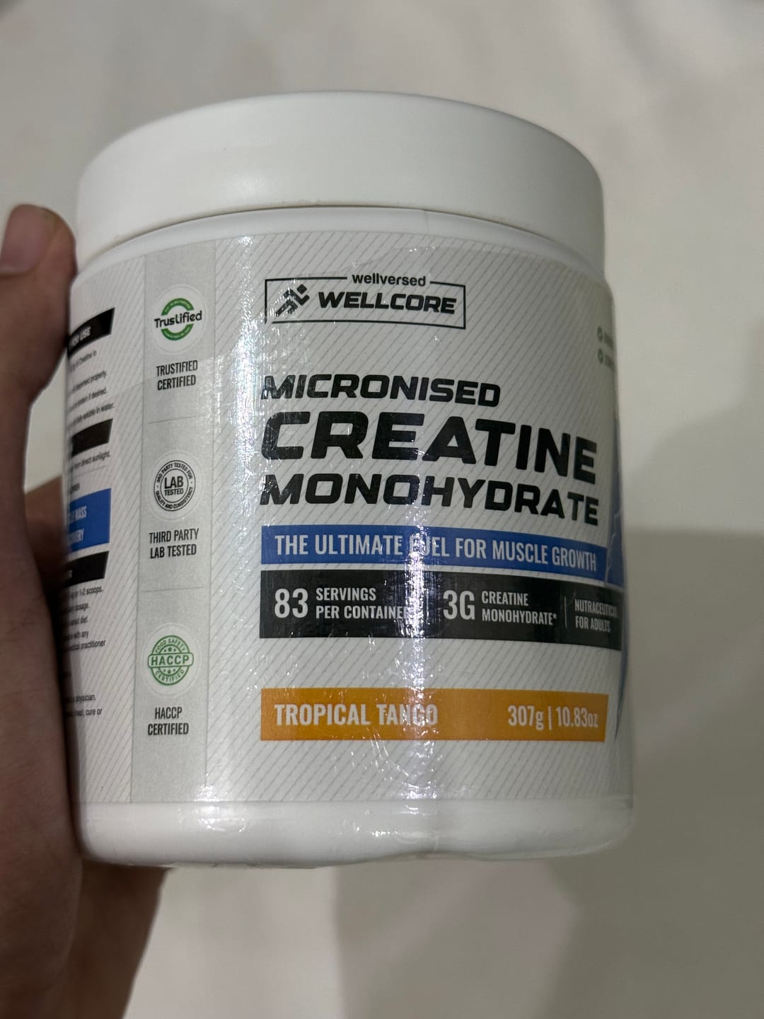 Customer photo review of Wellcore - Micronised Creatine Monohydrate (83 Servings, Tropical Tango) + Premium Steel Shaker