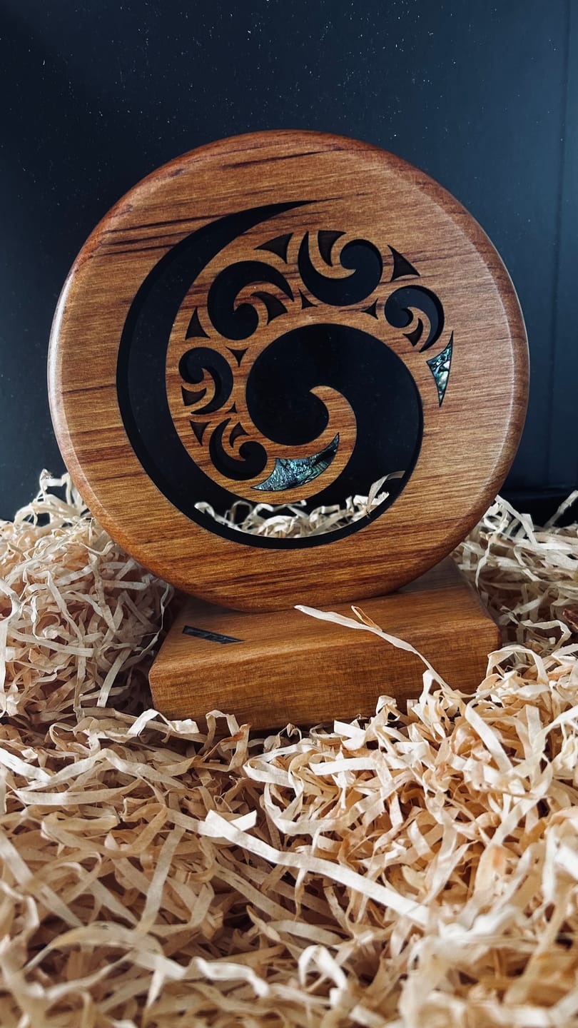 Customer photo review of Maori Wood Carving Koru Design Trophy