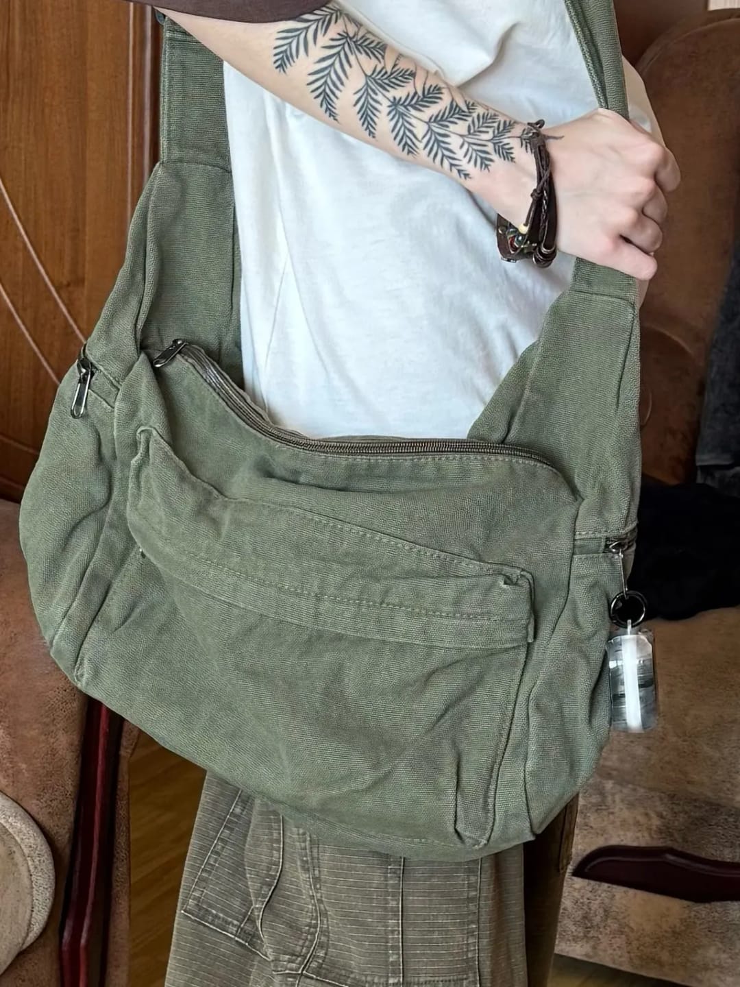 Customer photo review of Women's Cotton Canvas Messenger Bag