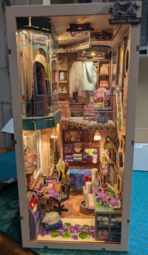 Customer photo review of Sewing Room DIY Wooden Book Nook Shelf Insert