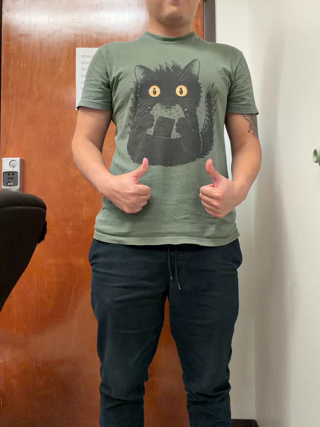 Customer photo review of Kyattojiras Onigiri T-Shirt