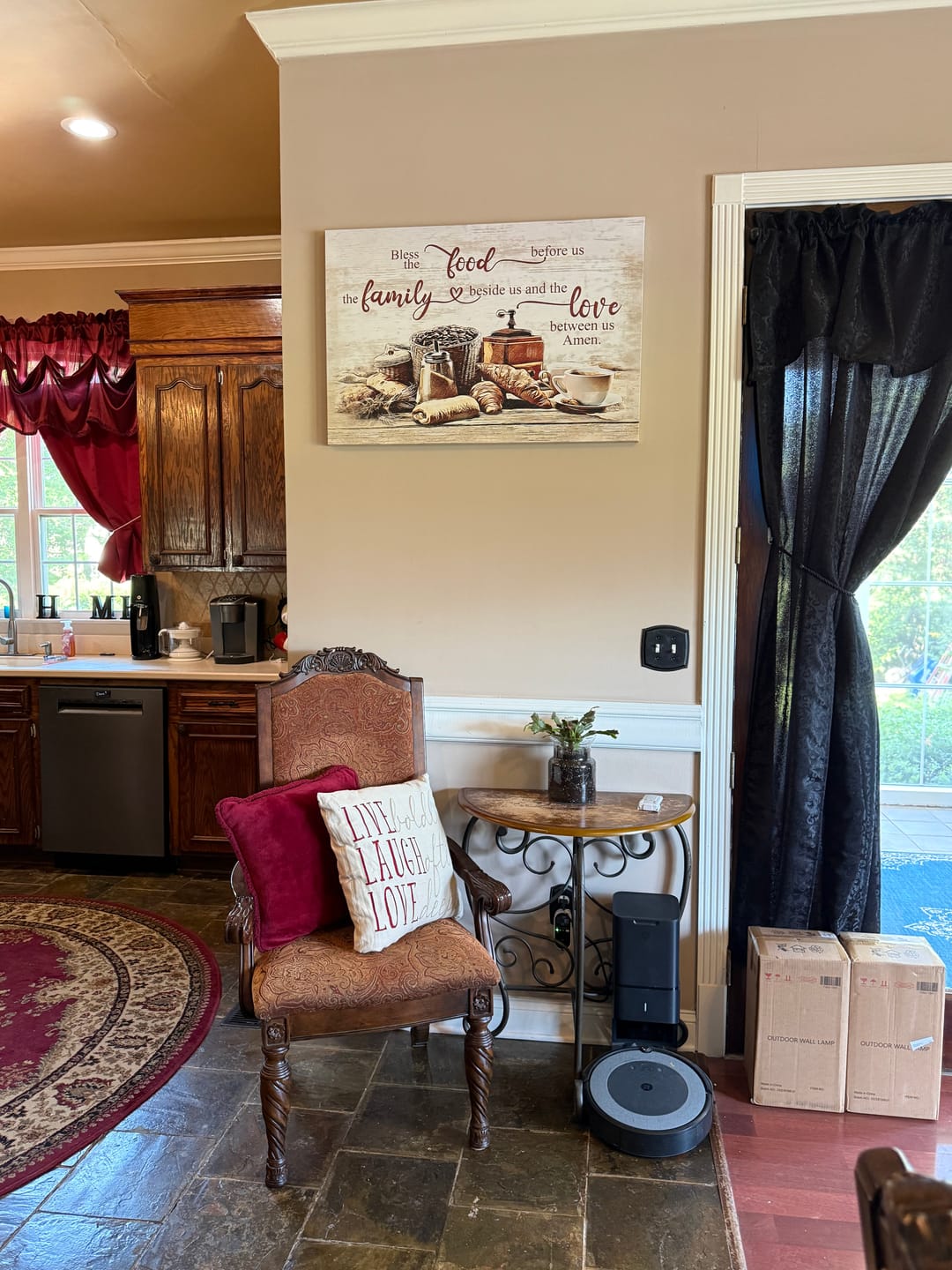 Customer photo review of Bless The Food Before Us The Family Beside Us Wall Art Canvas Print