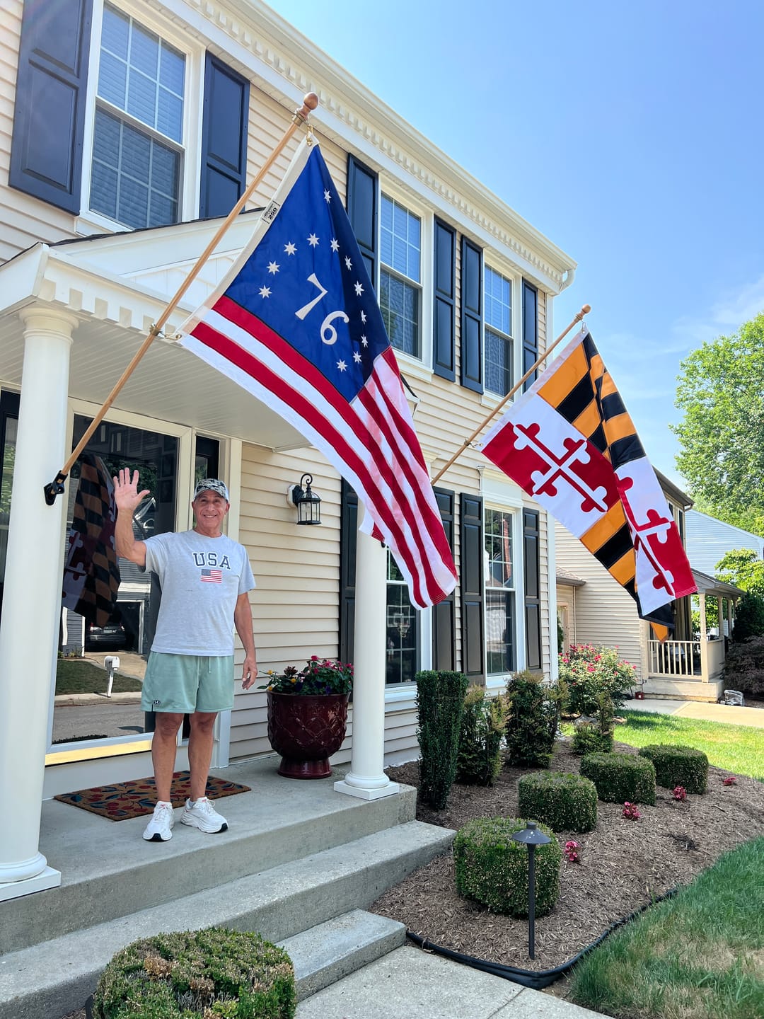 Customer photo review of 3' x 5' Bennington Flag Set