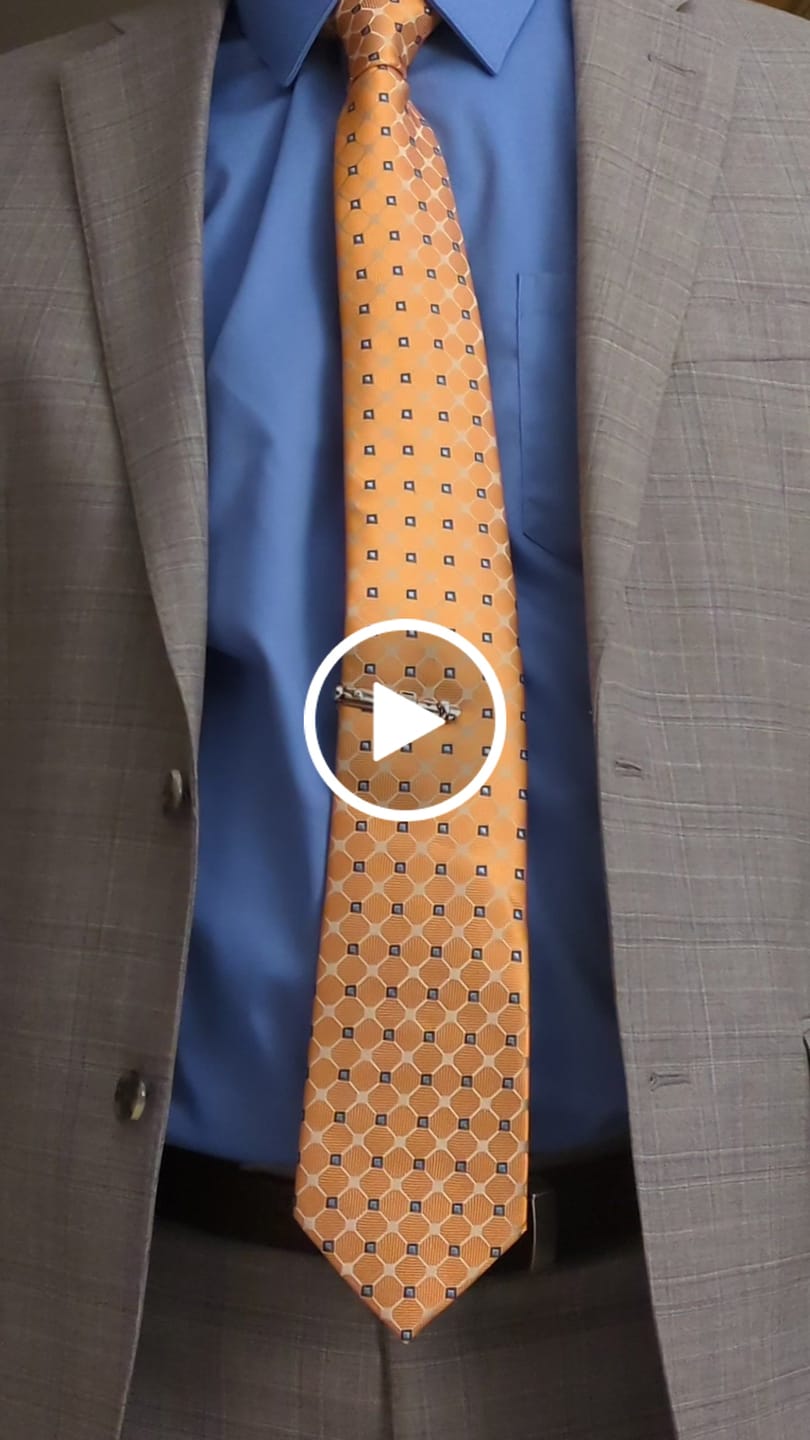 Customer video review of Orange Plaid Tie Pocket Square Cufflinks Set