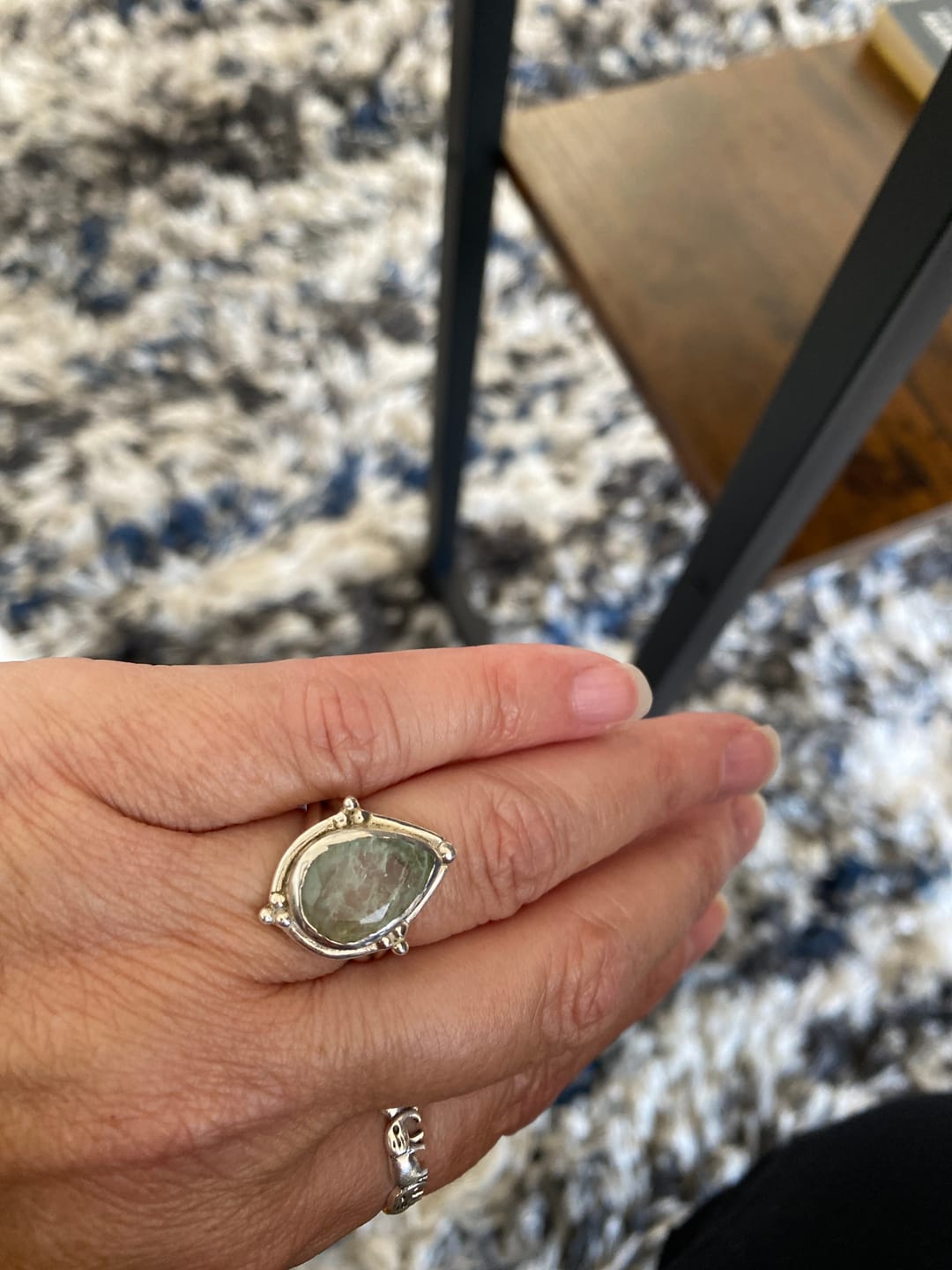 Customer photo review of Teardrop Aquamarine Ring Sterling Silver