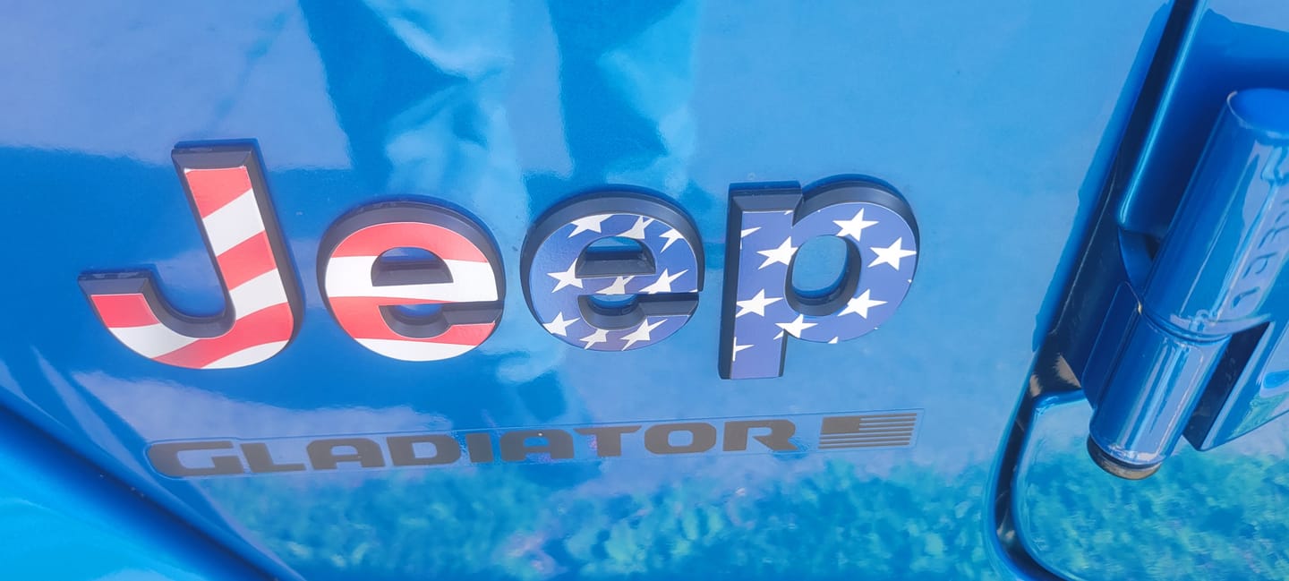 Customer photo review of JEEP Gladiator Emblem Overlay Decal Set | Fits 2020+ Jeep Gladiator