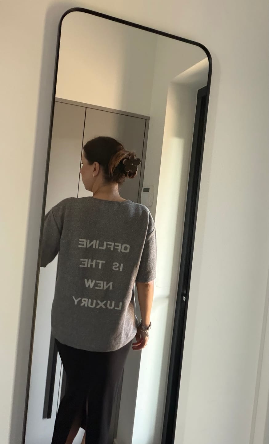 Customer photo review of OFFLINE Megzti Lino ir Medvilnės Marškinėliai
