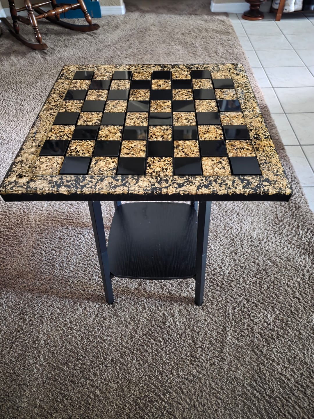 Customer photo review of 18x18x1.5" Full Size Deep Chess Board Silicone Mold With 1.75" Squares
