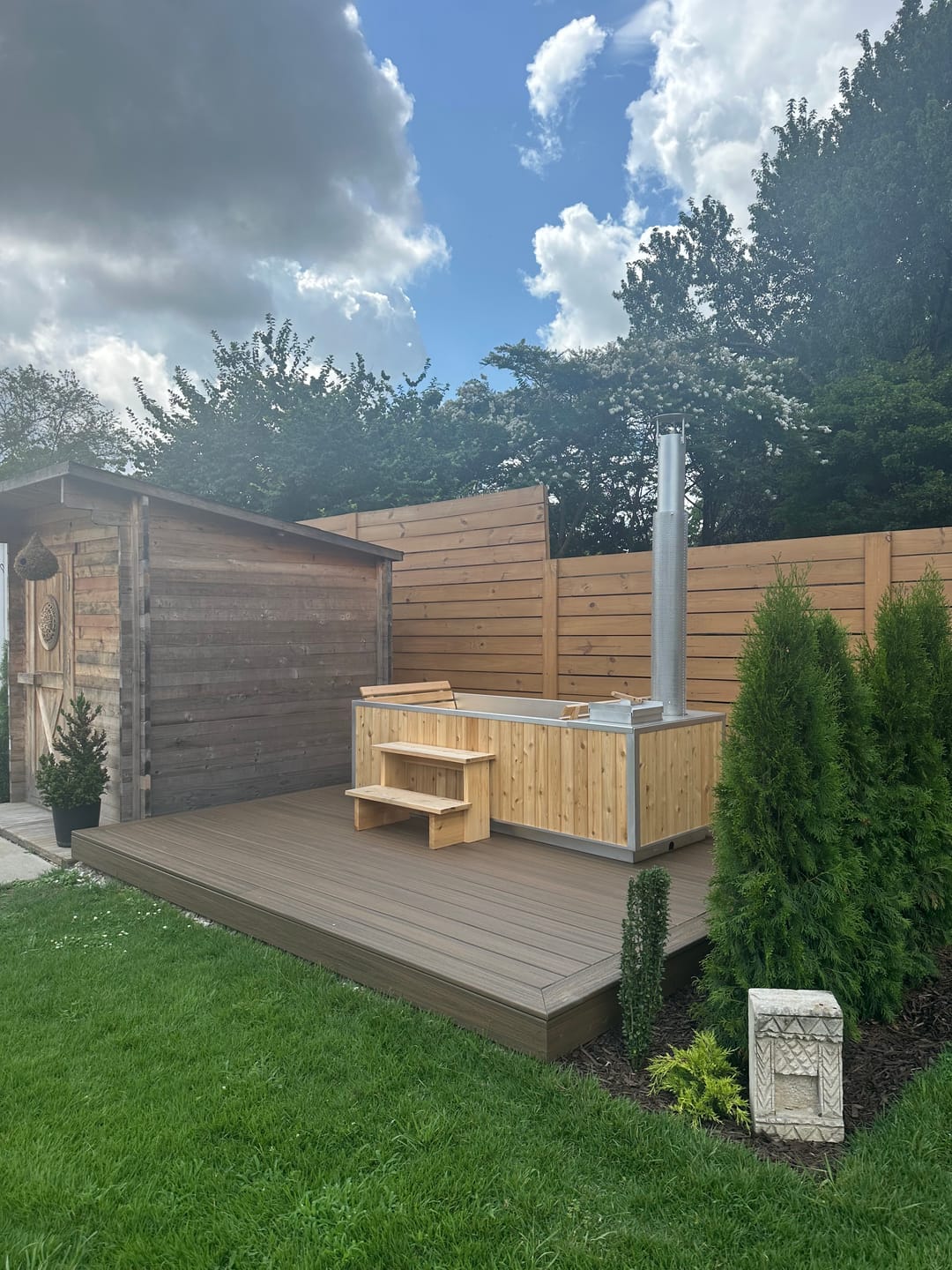 Customer photo review of Wood Burning Hot Tub