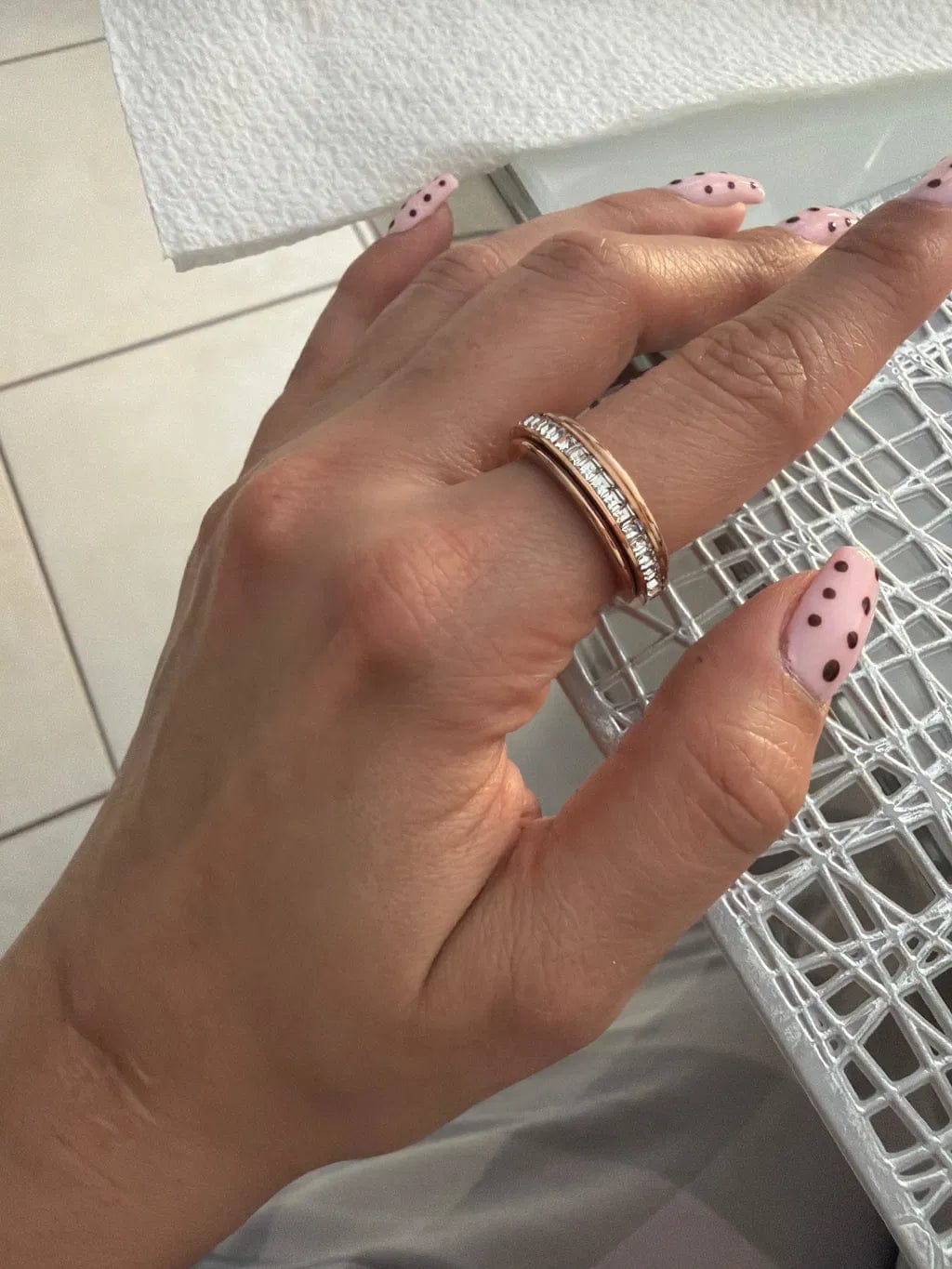 Customer photo review of Serenity Spinner Ring