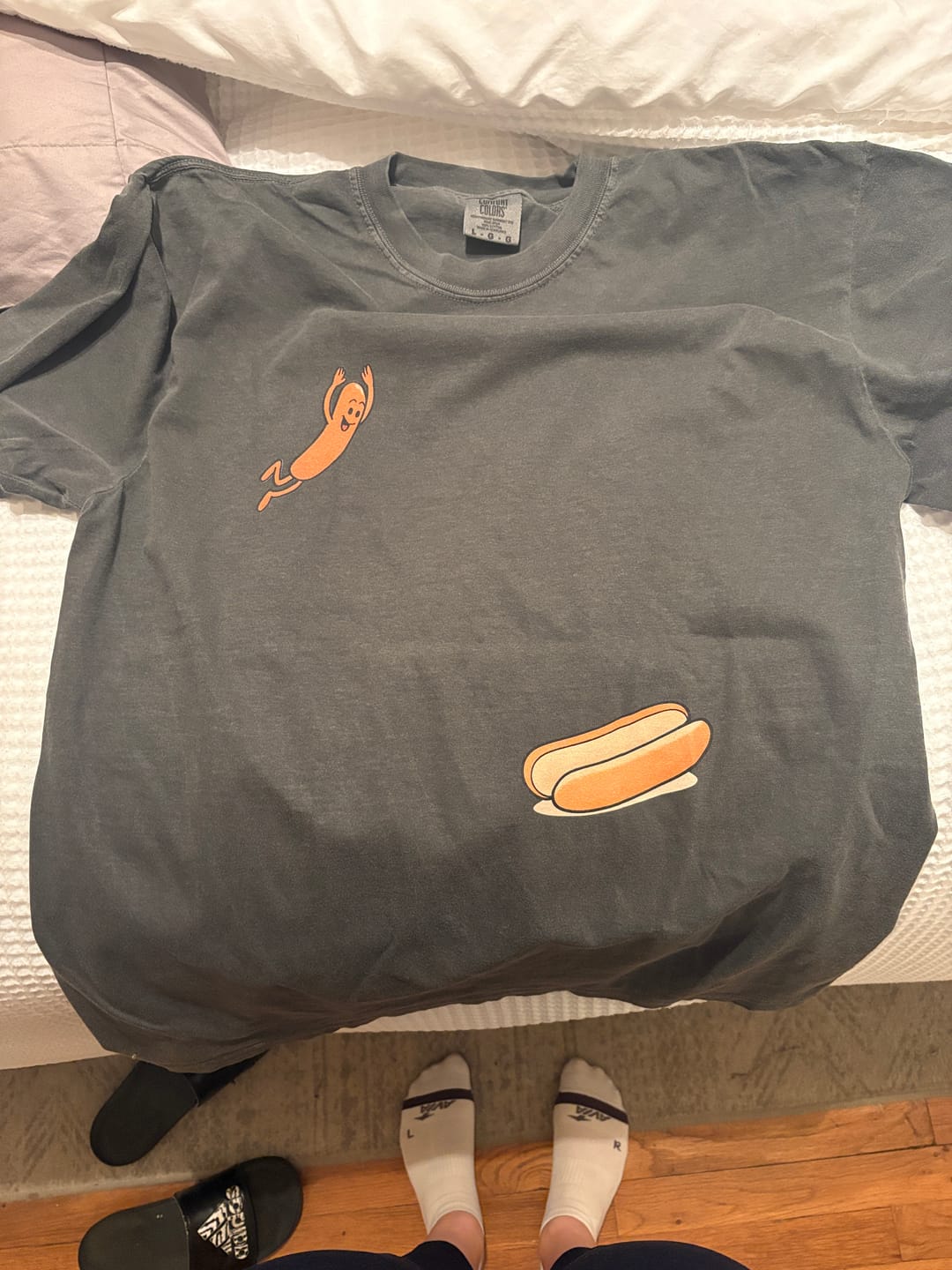 Customer photo review of Hotdog Dive — Premium Tee