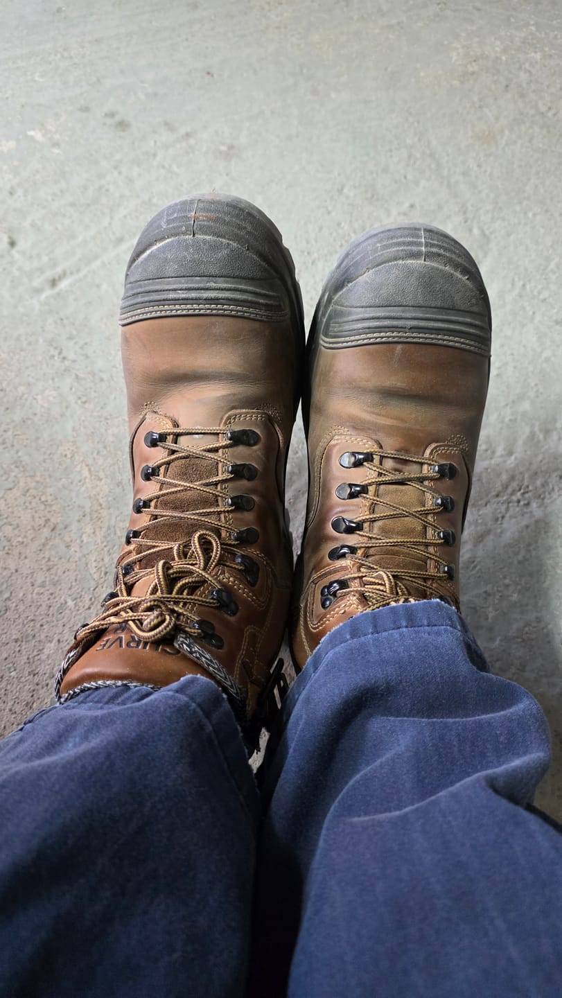 Customer photo review of Brawn Safety Work Boots Dark Brown