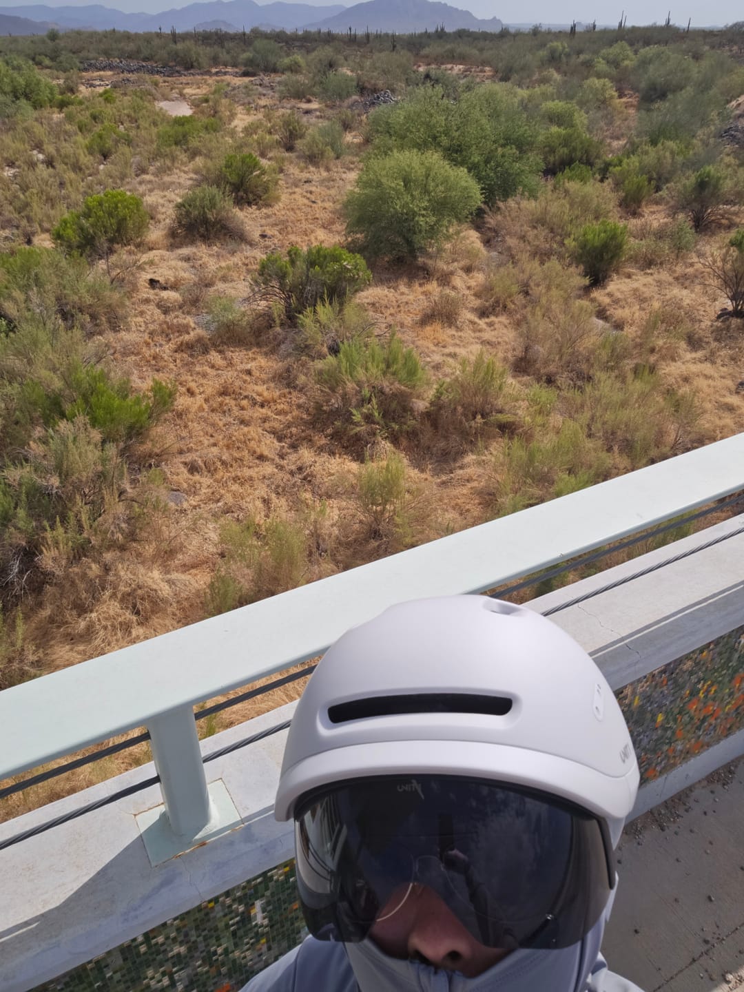 Recensione con foto di un cliente sulla visiera del casco