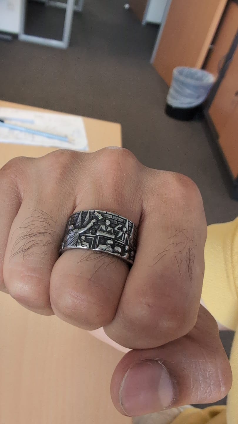 Customer photo review of The "Farewell Kiss" Ring -Oxidized 925 Sterling Silver or Stainless Steel
