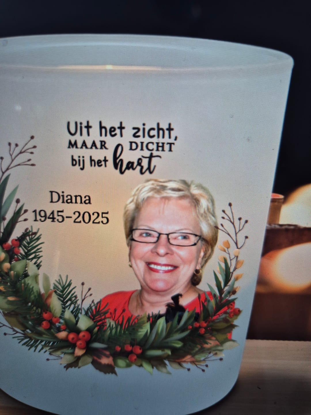 Customer photo review of Bij jullie - Gepersonaliseerde theelichthouder