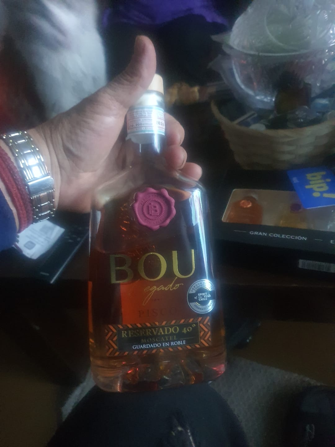 Customer photo review of Pisco Bou Legado 40º Roble Reservado