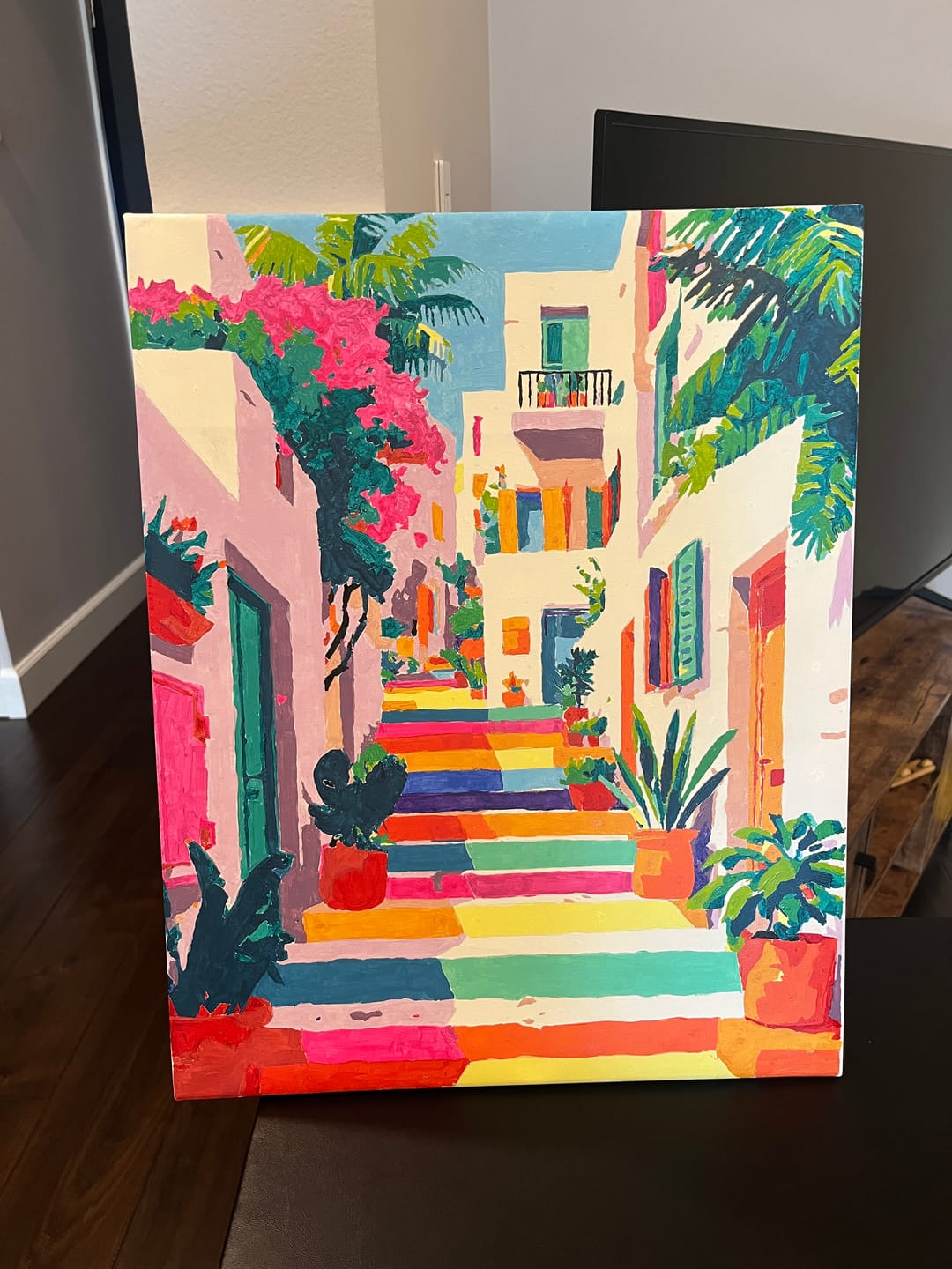 Customer photo review of A rainbow stairs | Paint by Number