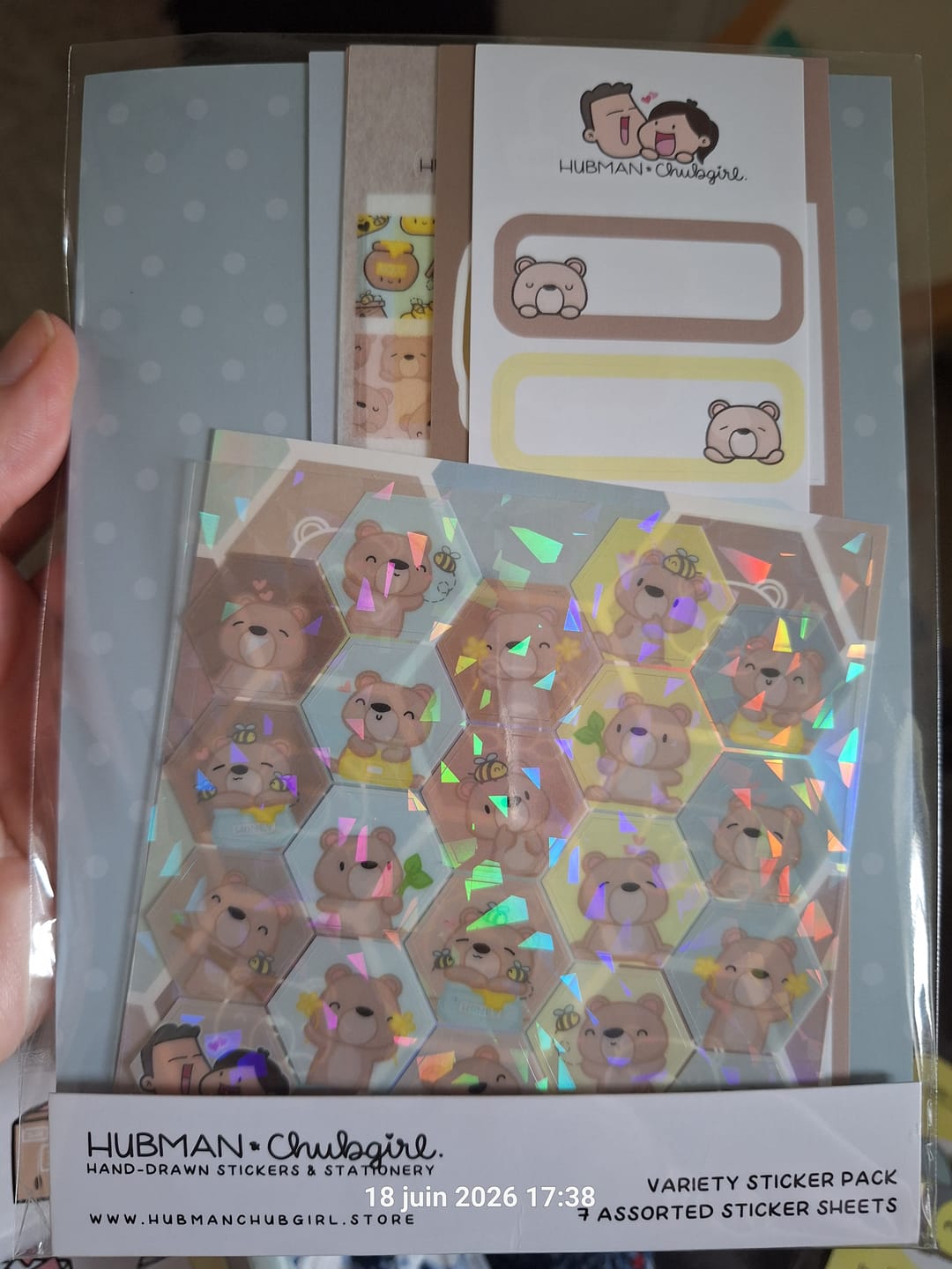 Customer photo review of Honey Bears Variety Sticker Pack