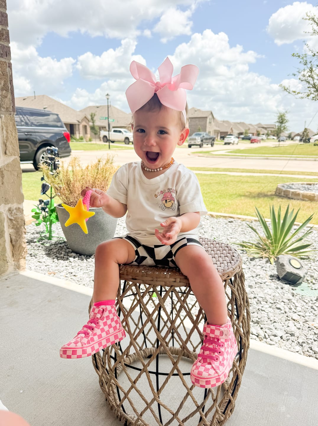 Customer photo review of SK8TR Hi-Top in Bubble Gum Checkered