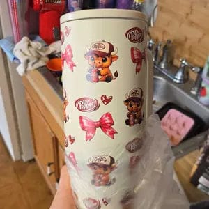 Customer photo review of Personalized Dr Pepper Highland Cow 40oz Tumbler With Handle Straw Lid Custom Name Leopard Red Bow Christmas Gingerbread Stainless Steel Insulated Mug Gift For Friends