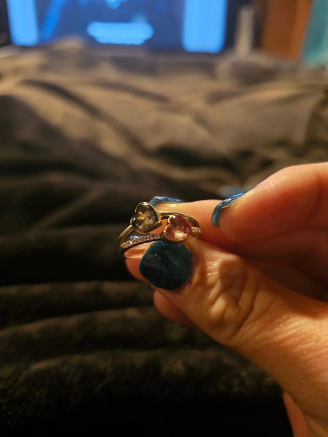 Customer photo review of Double Heart Cremation Ring