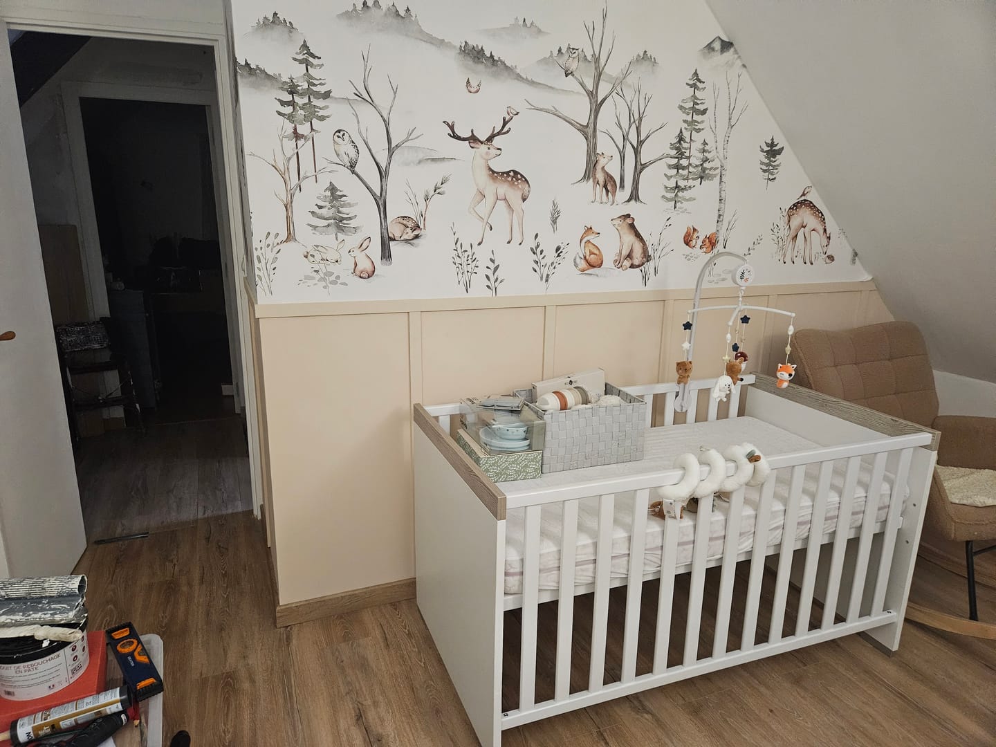 Customer photo review of Papier Peint Animaux  Cerf et Forêt Blanche