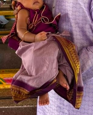 Customer photo review of Wine with lavender - Angrakha kurta dhoti ethnic wear for baby boy