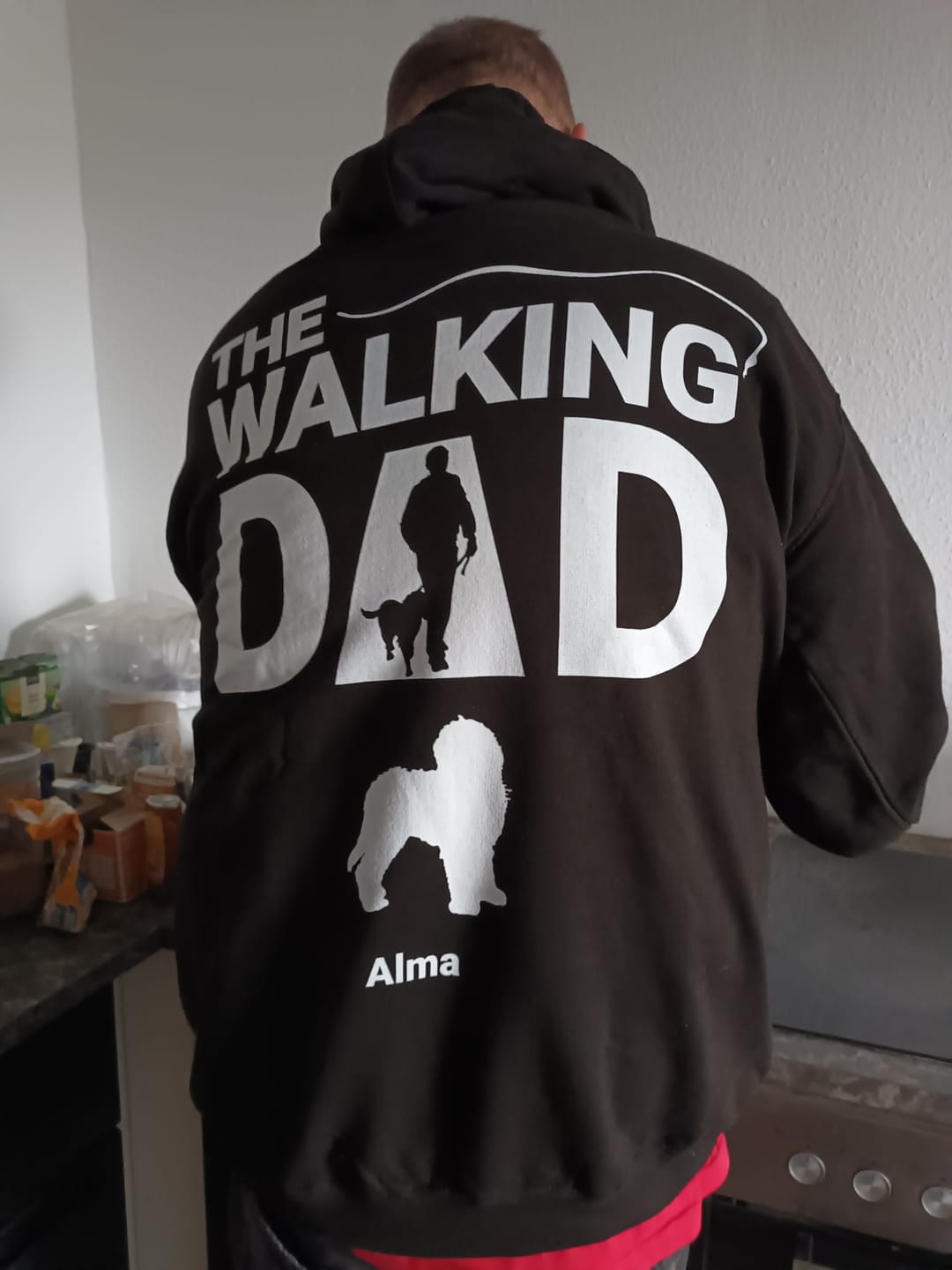 Customer photo review of Personalisierter Hoodie - The Walking Dad