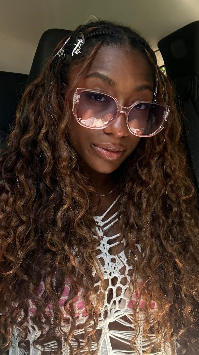 Customer photo review of Loose Deep Wave Human Crochet Hair with Extended Thread for Feed-In Braiding