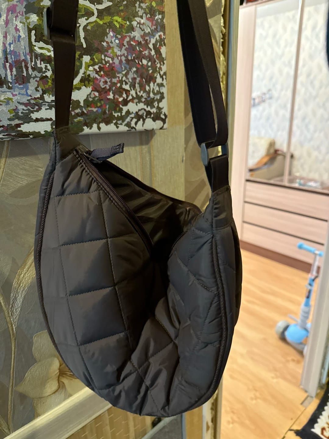 Customer photo review of Half Moon Nylon Crossbody Bag