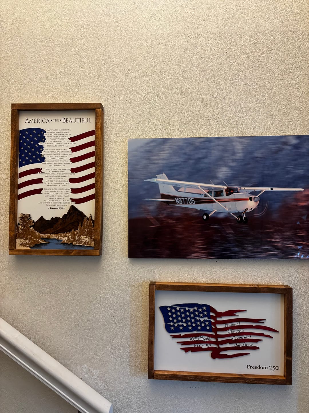 Customer photo review of Declaration of Independence & Framed Distressed American Flag | Patriotic Laser Engraved & Framed Wall Art