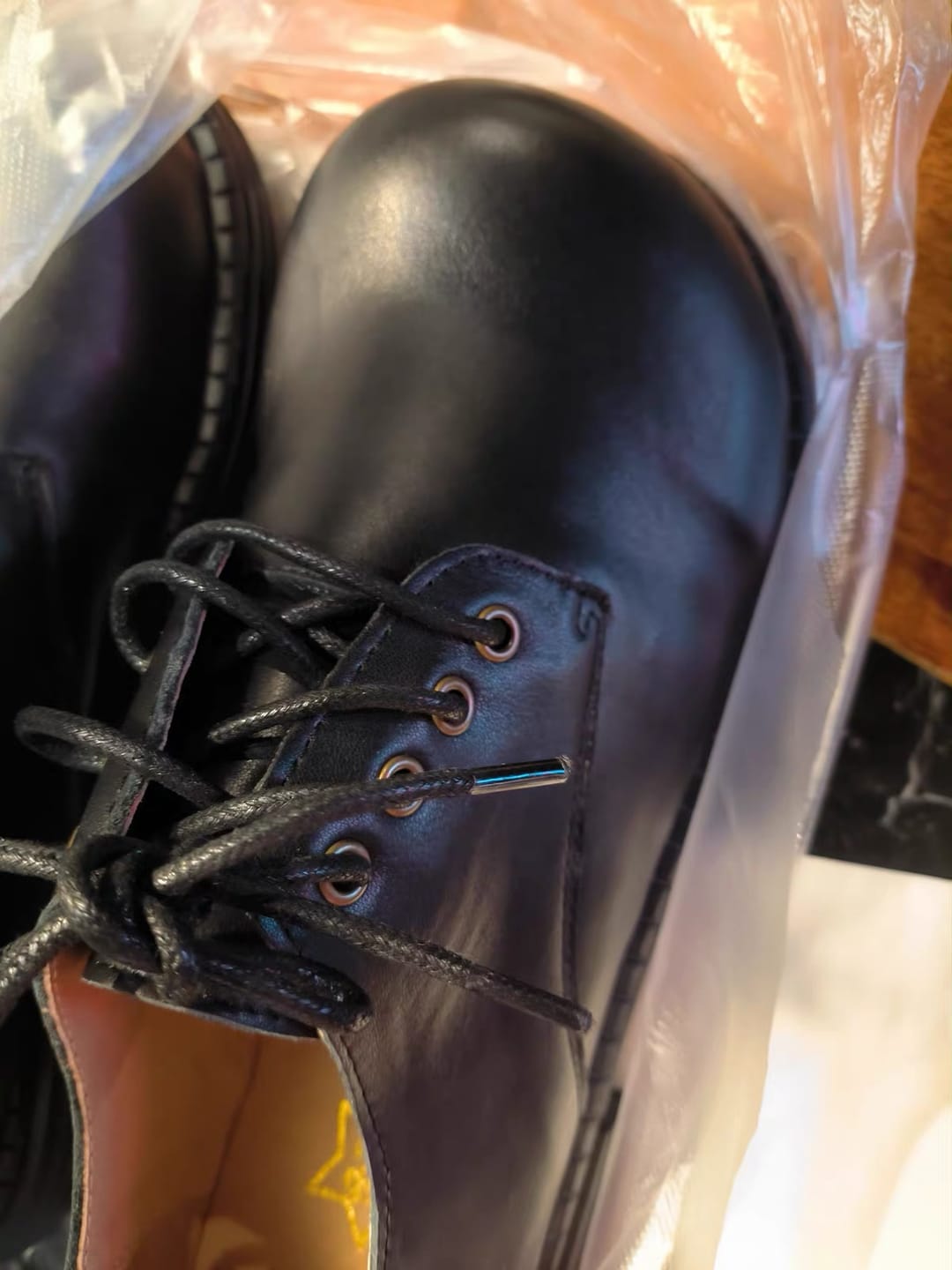Customer photo review of Comfortable Leather Wide Toe Box Shoes for Men 45
