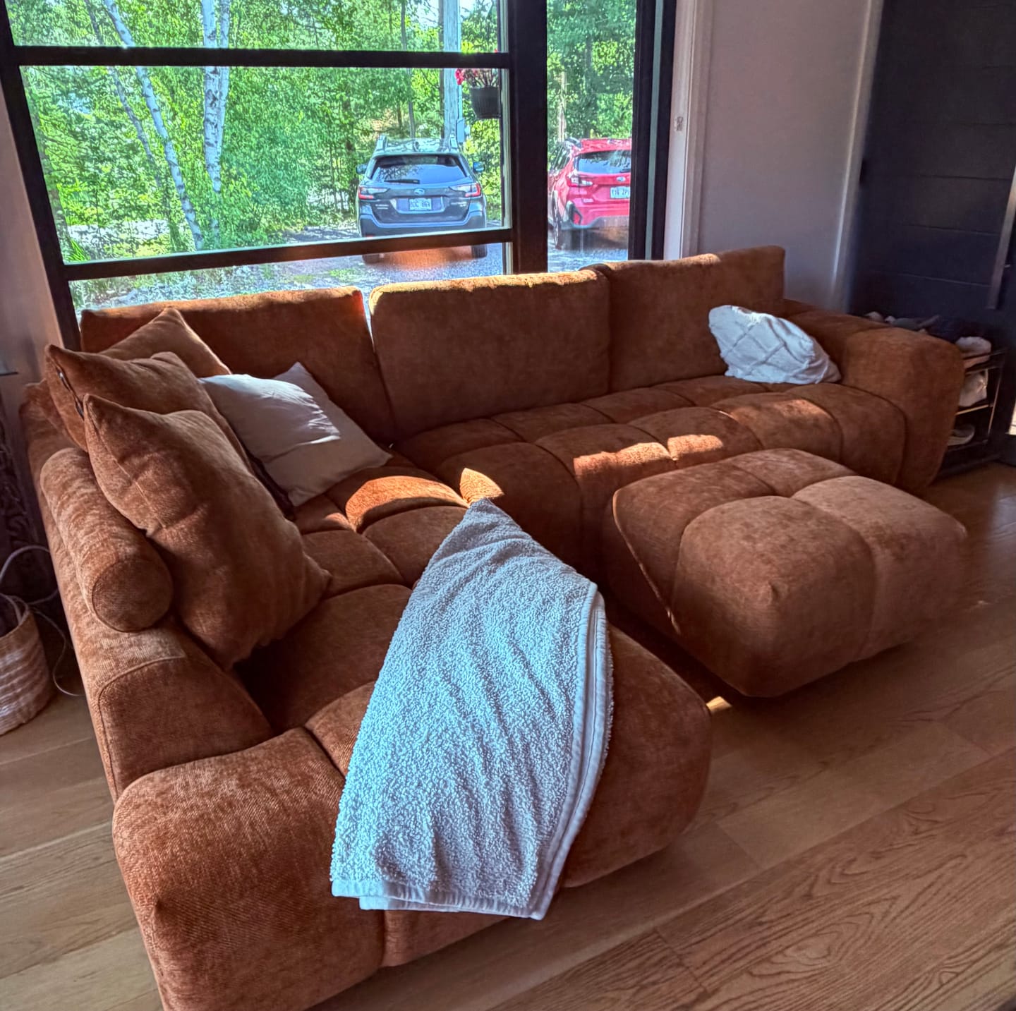 Customer photo review of OLIVIA - Sofa sectionnel 120" orange