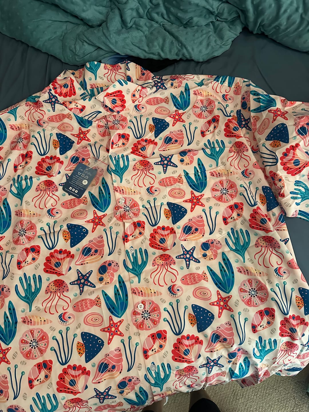 Customer photo review of Science Cute Marine Biology Pink Button Up Shirt