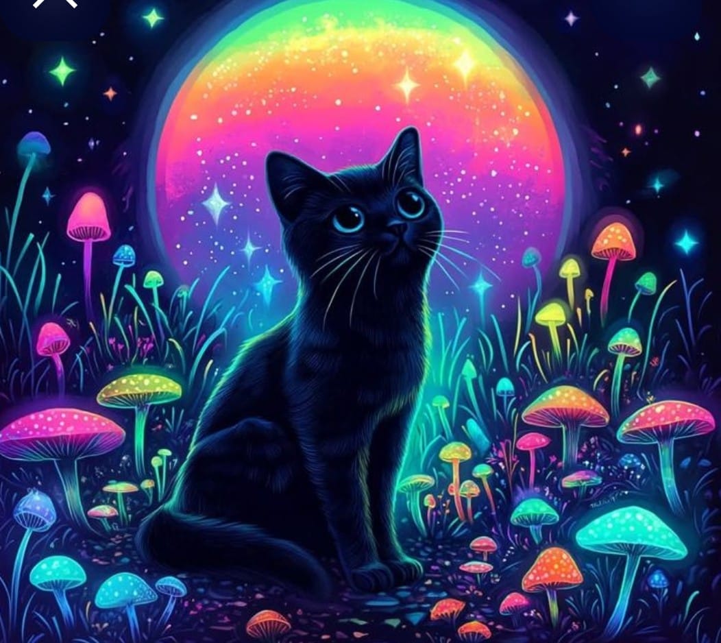 Customer photo review of Cosmic Black Cat Galaxy (Diamond Painting)